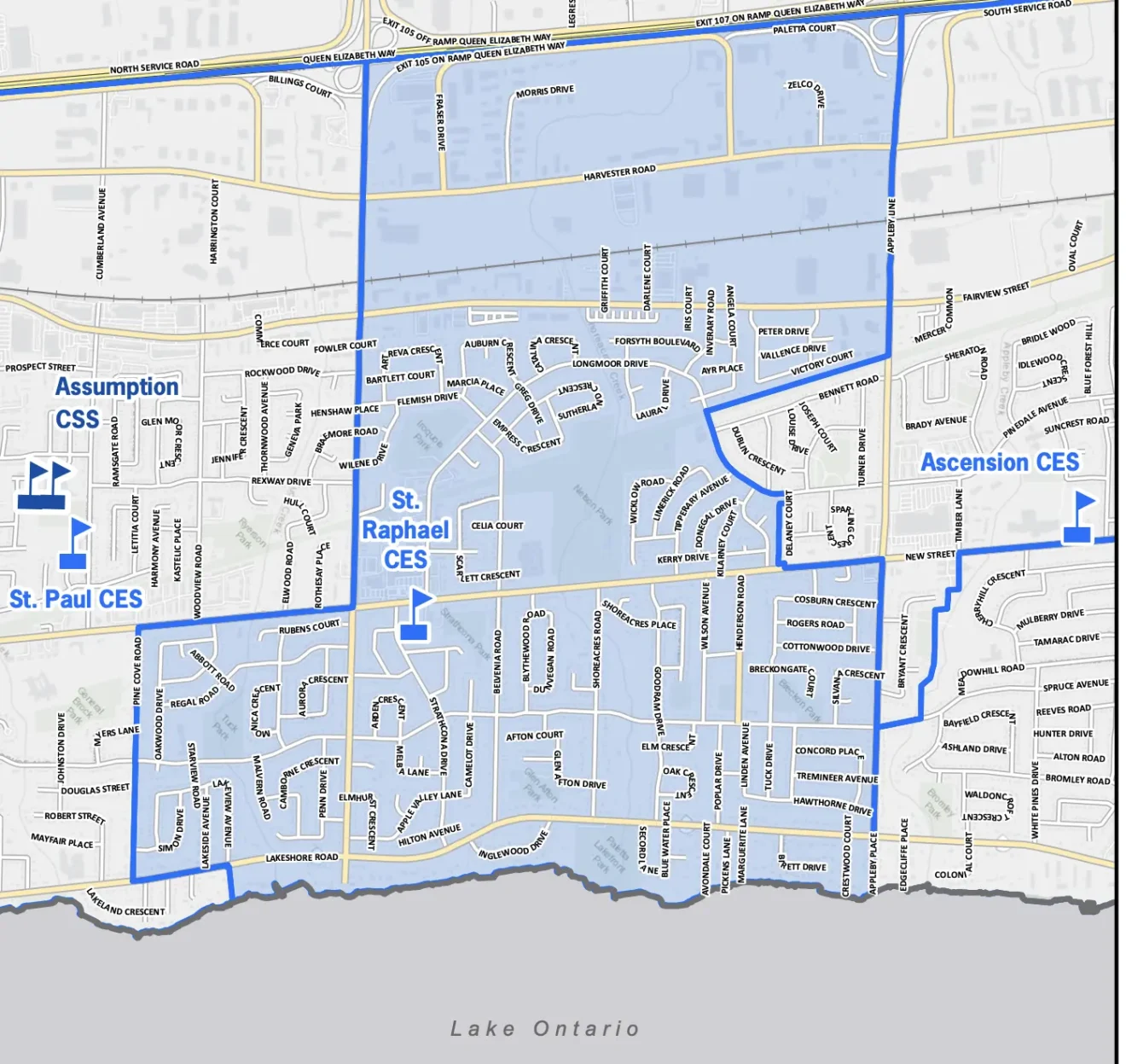 Shoreacres St Raphael School Boundary